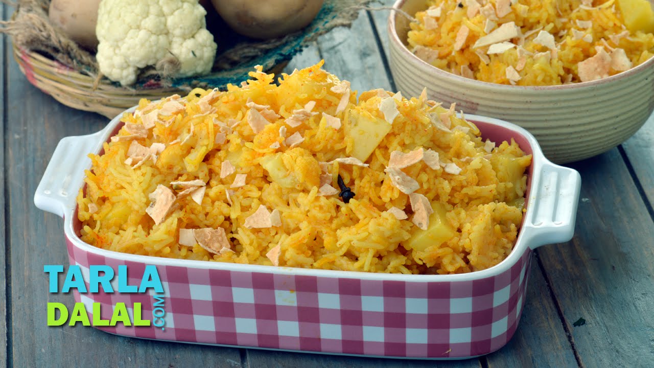 Aloo Gobi Pulao, Aloo Gobhi Pulao by Tarla Dalal