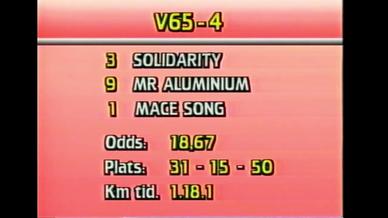 V65-finaler på Solvalla 6 augusti 1988.