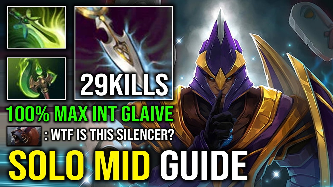 HOW TO SOLO MID SILENCER 100% Max INT Unlimited Glaives Hit Like a Truck Hard Carry Dota 2