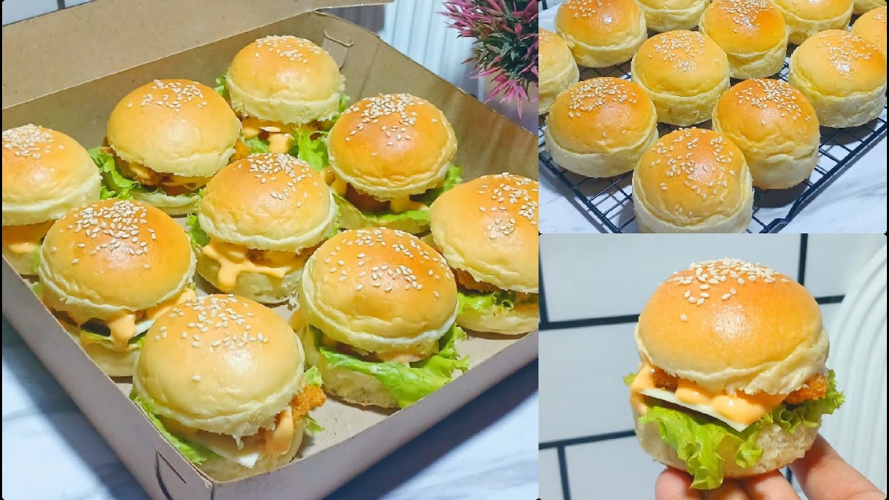 Resep Roti Burger Isian Ayam, Enak Bangett !!