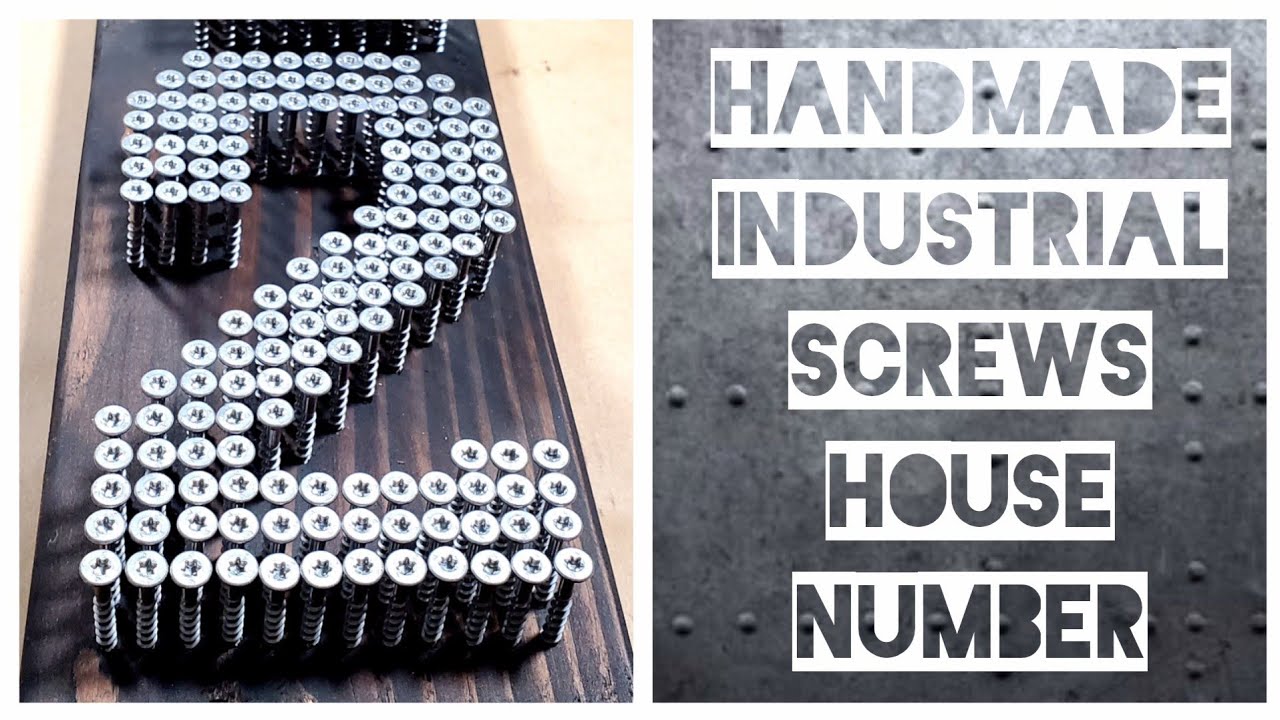 AMAZING INDUSTRIAL SCREWS HOUSE NUMBER - HANDMADE