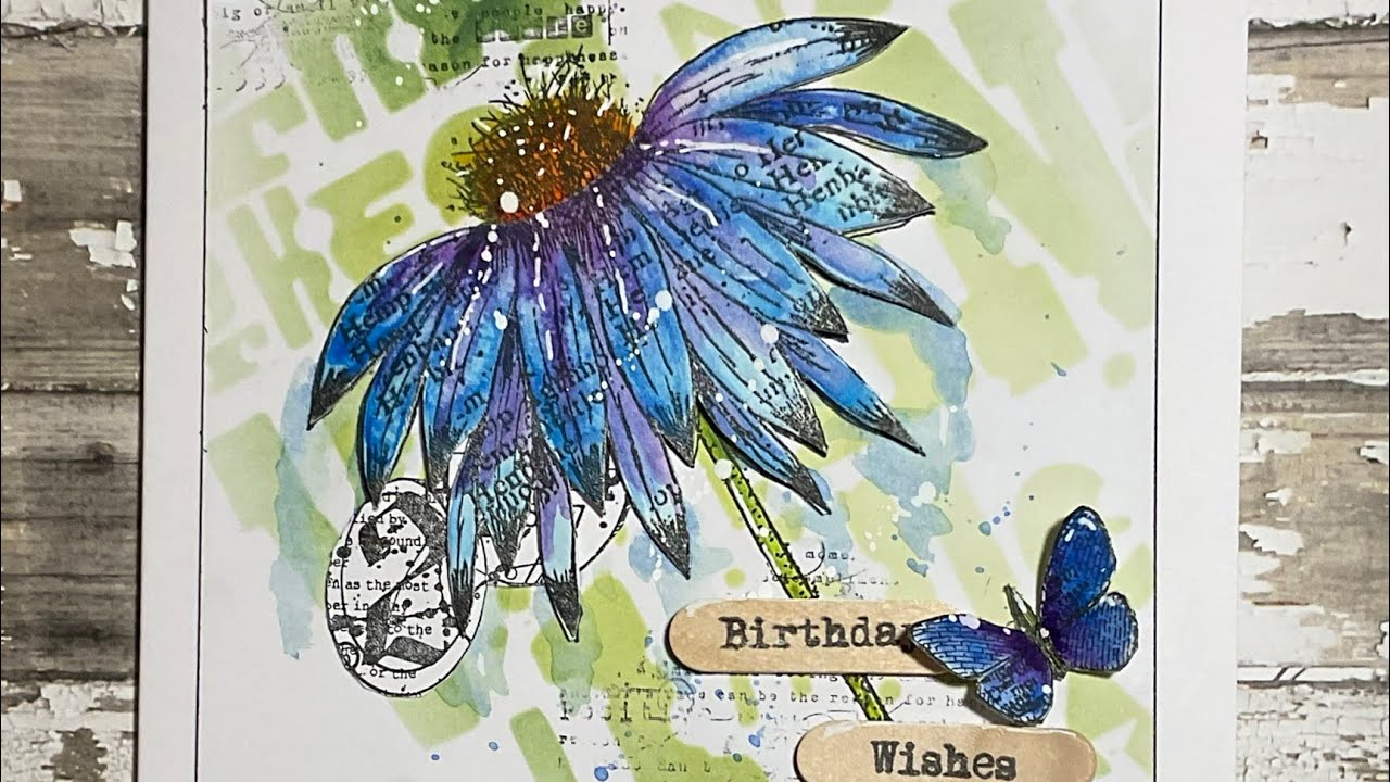Textured Floral Birthday Wishes by Jo Rice #aallandcreate #cardmaking