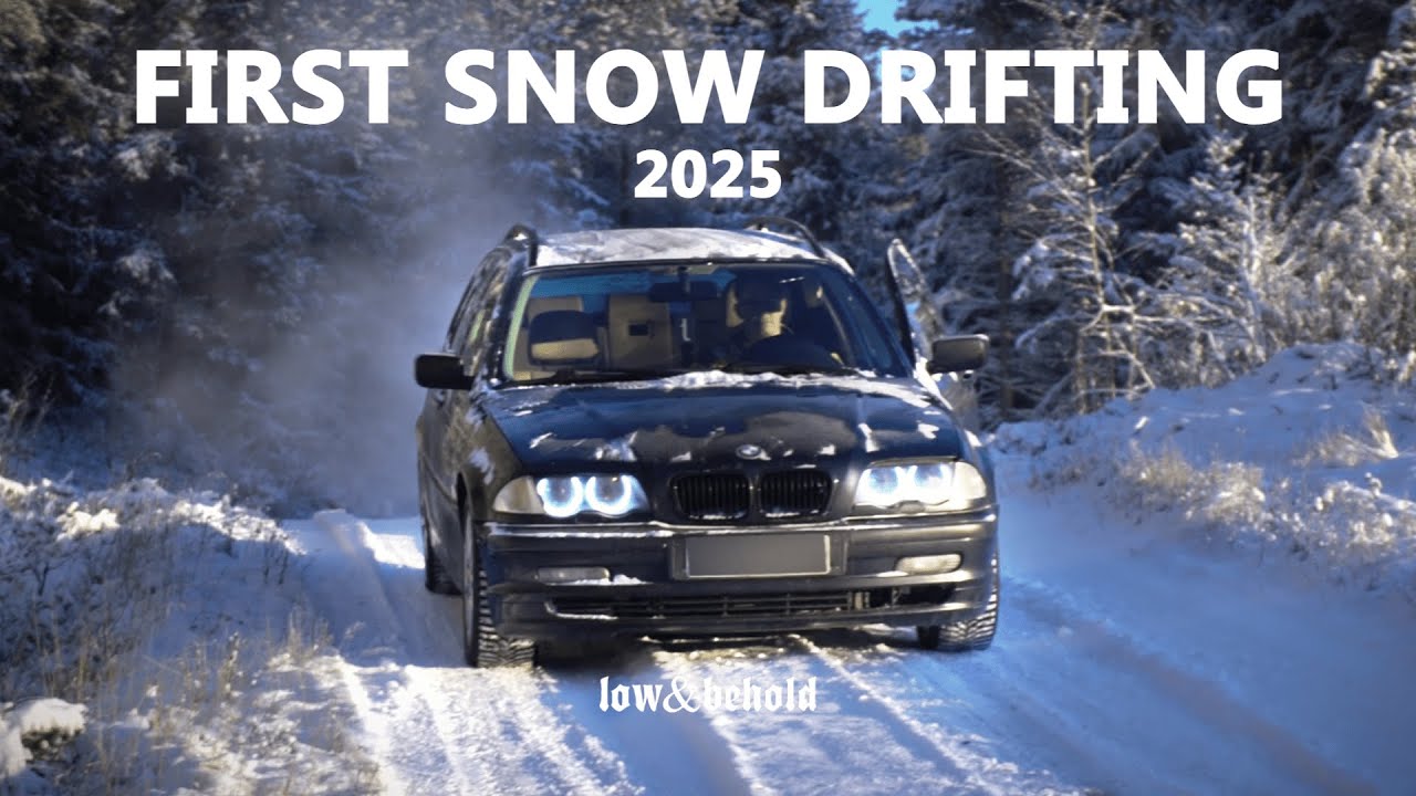 First Snow Winter Drifting (2x e46 & Mercedes CLK) | 4K