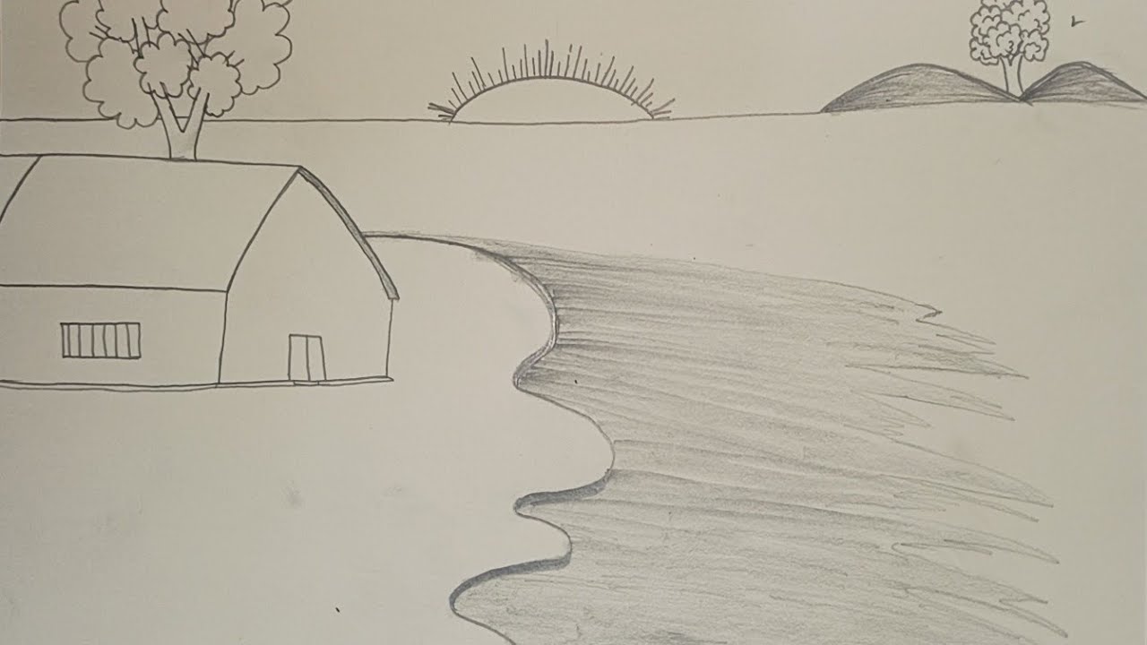Drawing a village. Easy and simple. 