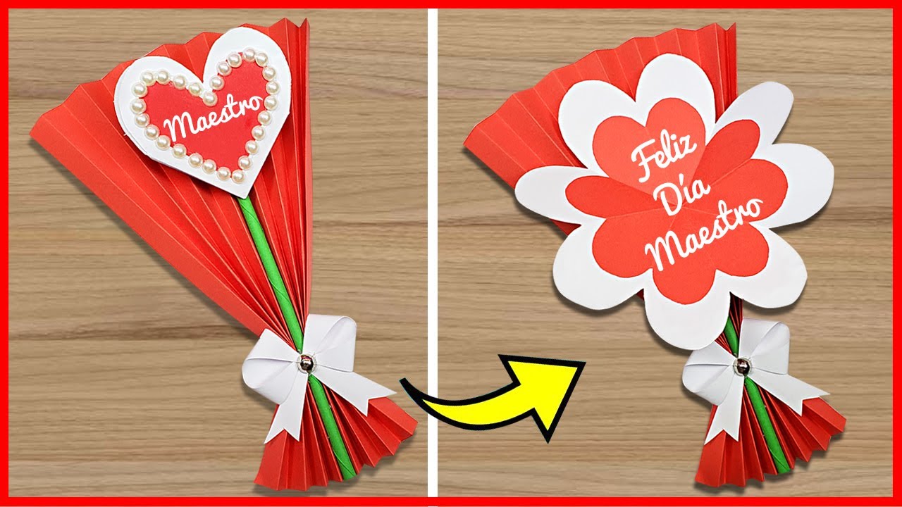 ✨💖 HERMOSA TARJETA PARA EL DÍA DEL MAESTRO 😚 Teacher's Day Card | Linda tarjeta hecha a mano