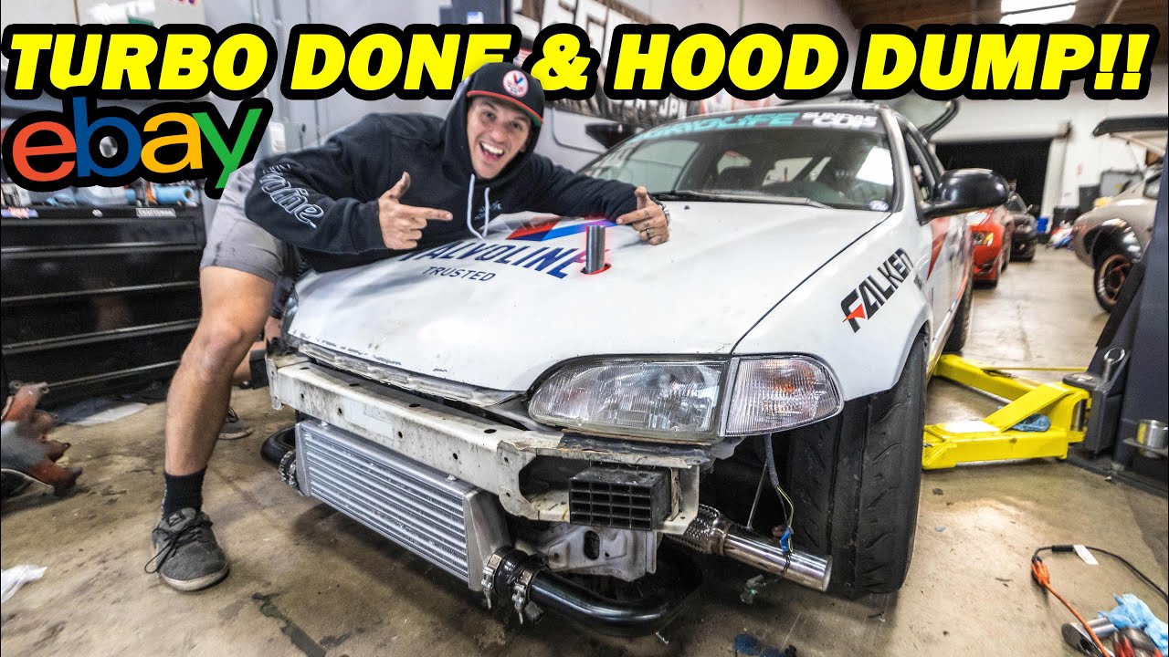 Civic EG $900 Ebay Turbo Kit is COMPLETE & Making Custom Hood exit Wastegate Dump!