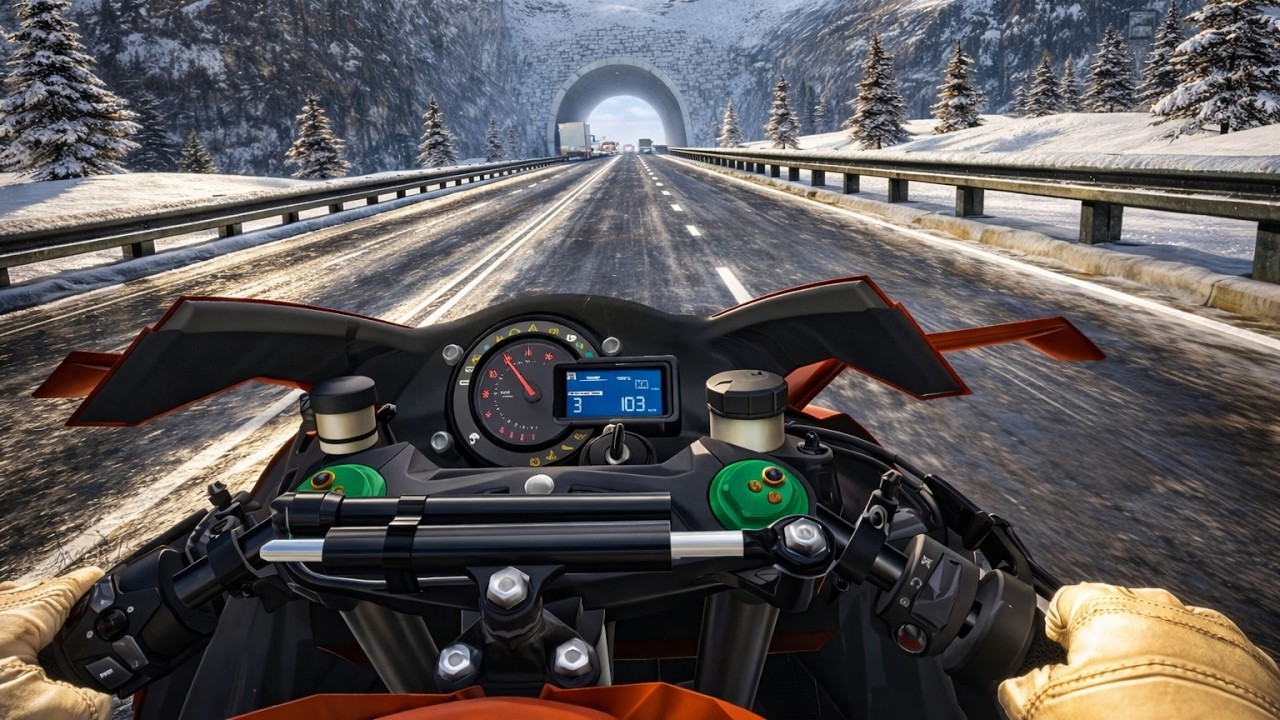 Traffic Rider - #EP22 (Brown  Kawasaki HR2 IN Winter🤩🤍 krazy speed🤡 🥵😱,🔥)GAMEPLAY