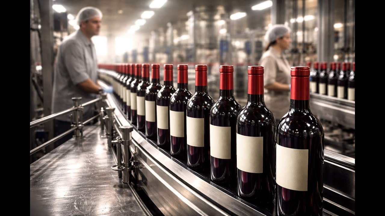 Inside the Grape Wine Production Line From Grapes to Bottles