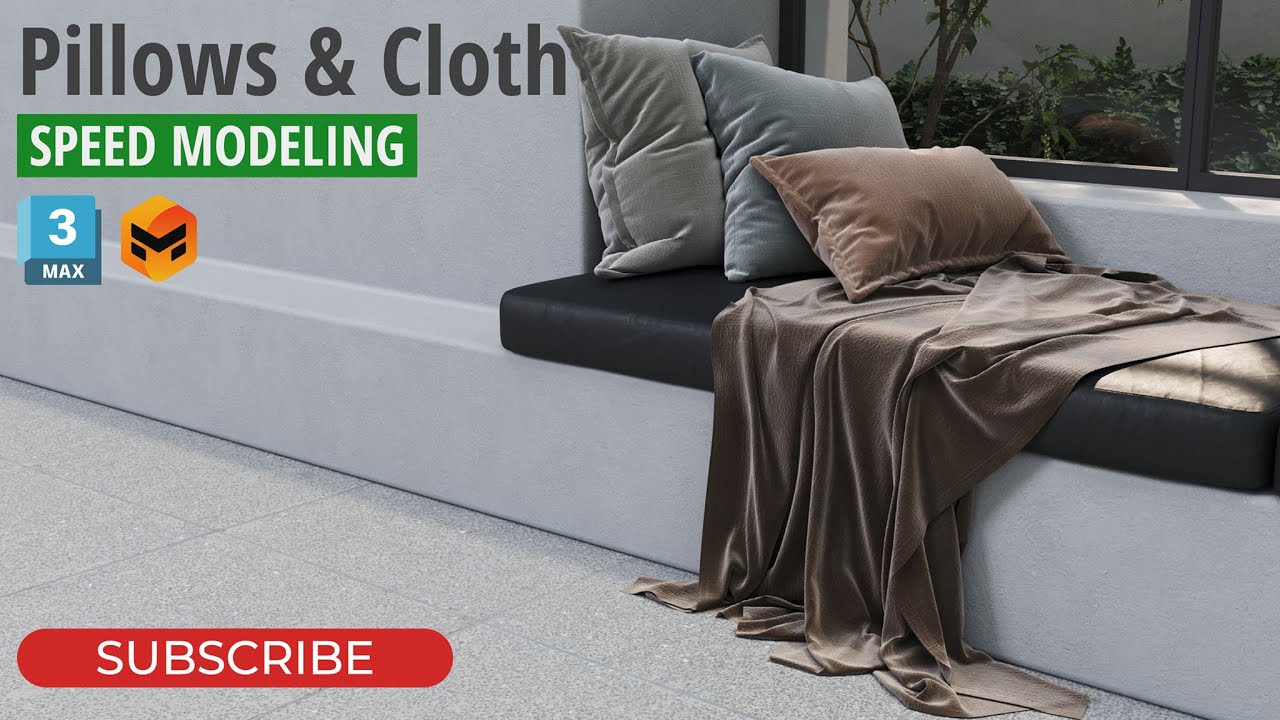 Modeling Pillows and Cloth Set | Autodesk 3ds Max & Marvelous Designer