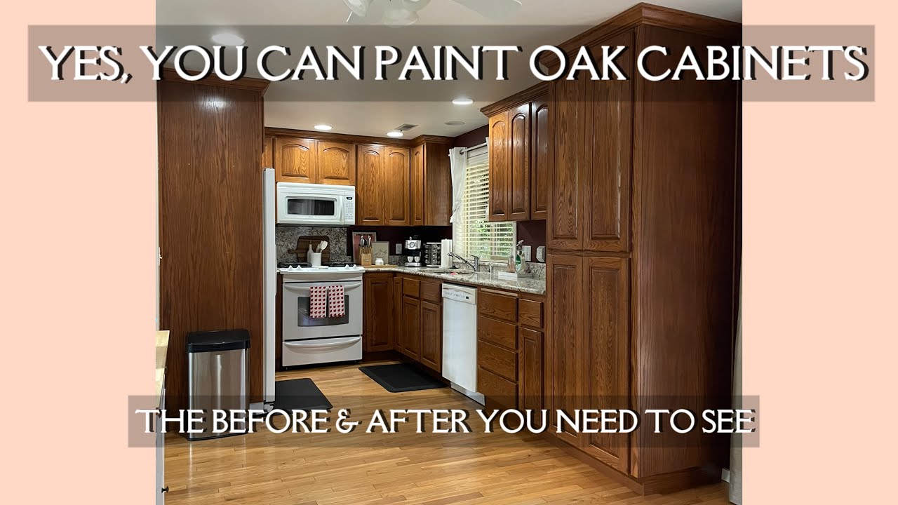 Oak Cabinet Makeover Using Benjamin Moore Creamy White | DIY Kitchen Makeover