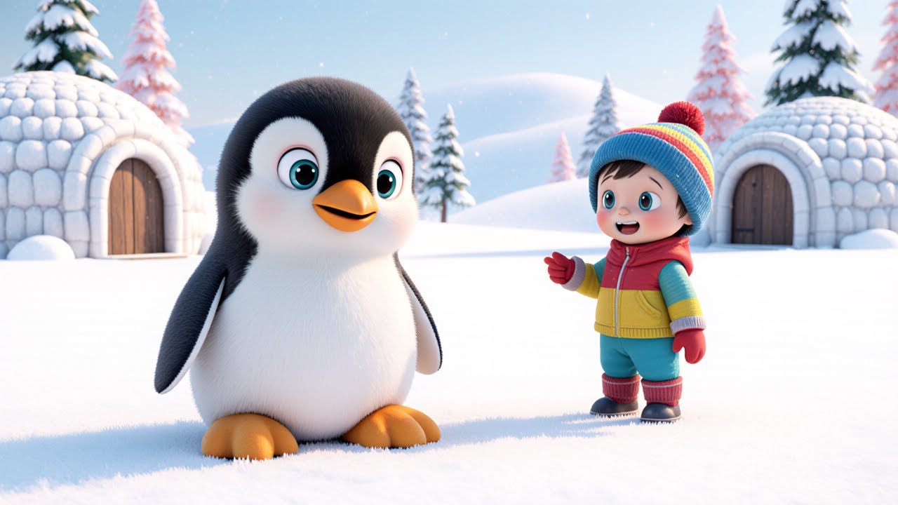 Ой! Маленький пингвинчик потерял свой шарфик 🐧 | Детские песенки и стишки для малышей