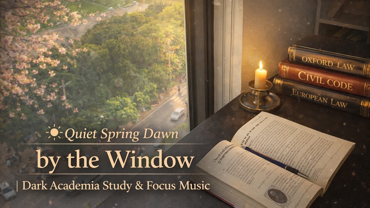 ☀️ Quiet Spring Dawn by the Window | Dark Academia Study & Focus Music