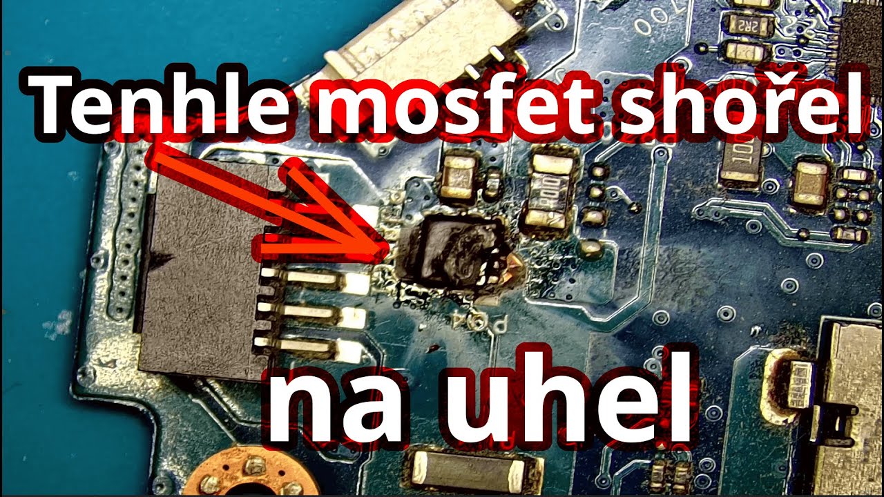 Dell 13'' politý a uhořelý mosfet