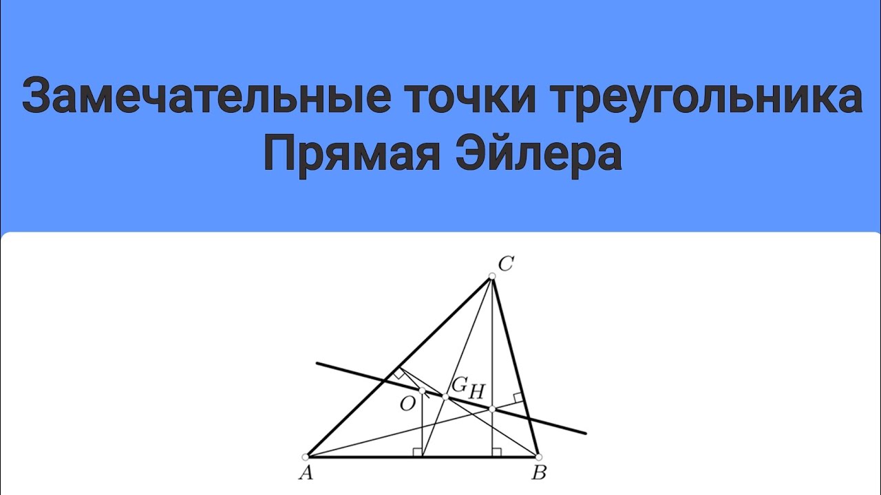 Замечательные точки треугольника. Прямая Эйлера.