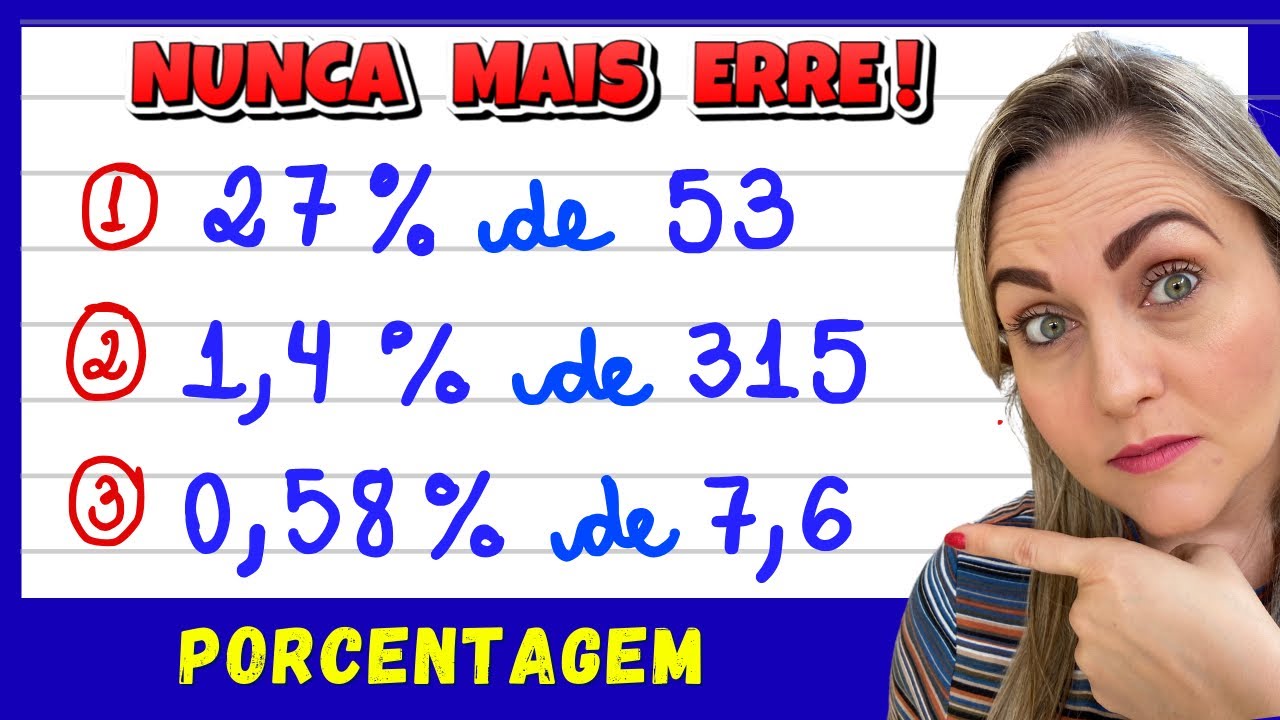 PORCENTAGEM! REVISÃO PARA VOCÊ APRENDER AGORA! EXPLICAÇÃO DO CONTEÚDO! 