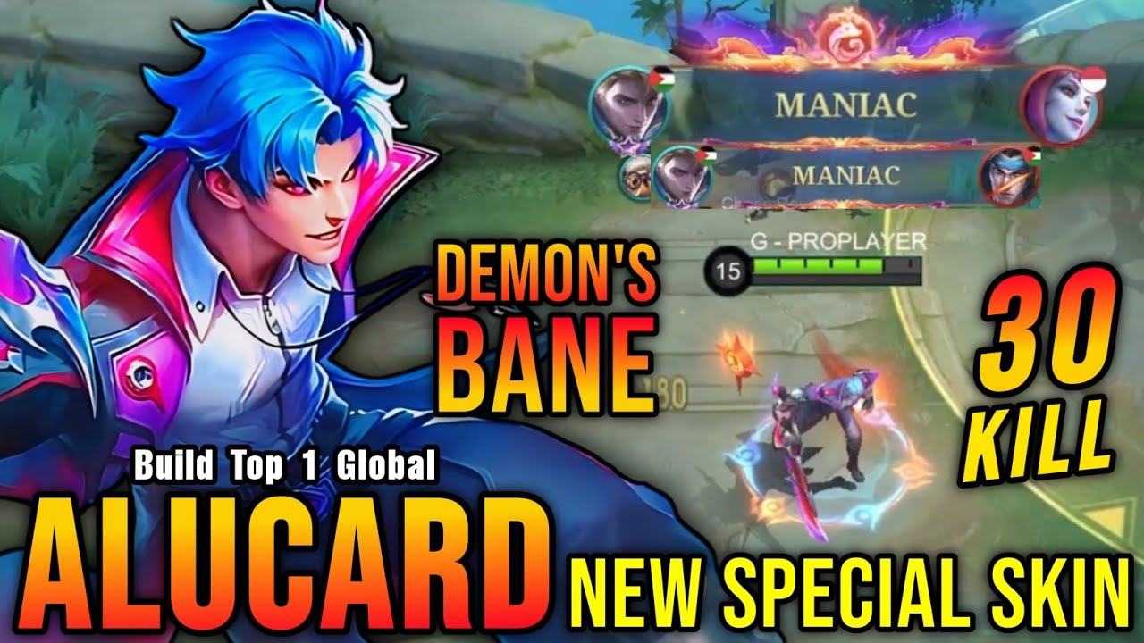 30 Kills + 2x MANIAC!! Demon's Bane Alucard New SPECIAL Skin!! - Build Top 1 Global Alucard ~ MLBB