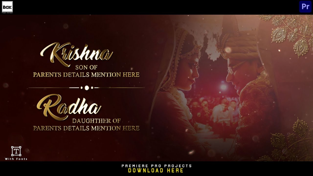 Adobe Premiere Pro Golden Royal Wedding Title I Golden Title Download  l #editbox