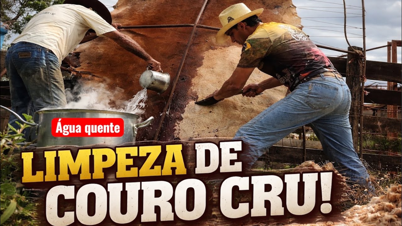 Dia de limpar couro na água quente 🔥 despelando!