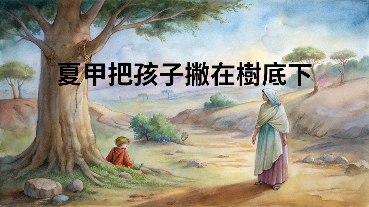 【聖經故事】創世記21章-夏甲把孩子撇在樹底下∣ 神聽見童子的聲音； 神的使者從天上呼叫夏甲說：「夏甲，你為何這樣呢？不要害怕，神已經聽見童子的聲音了。(21:17)