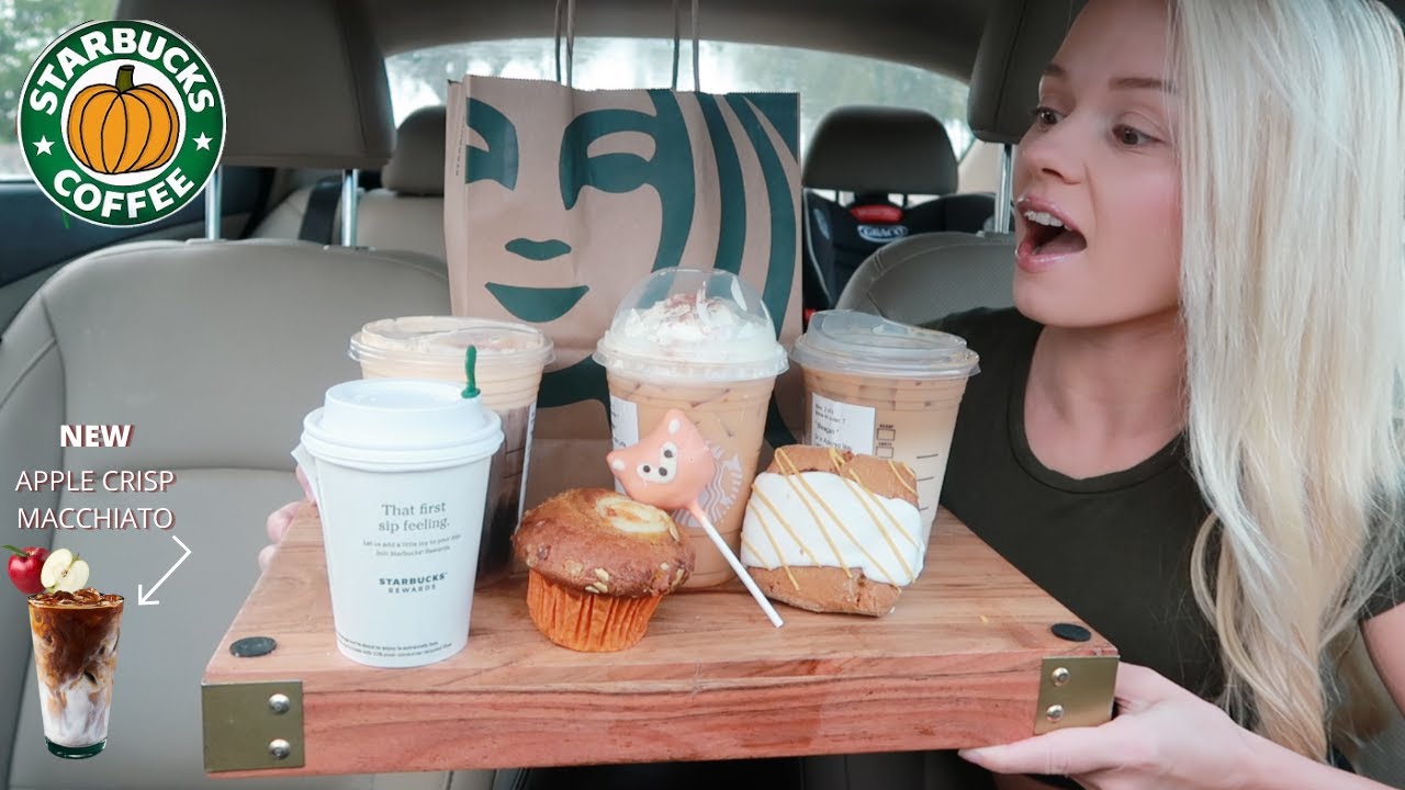 Trying the WHOLE STARBUCKS FALL MENU | NEW Apple Crisp Macchiato, Pumpkin Spice EVERYTHING | Review