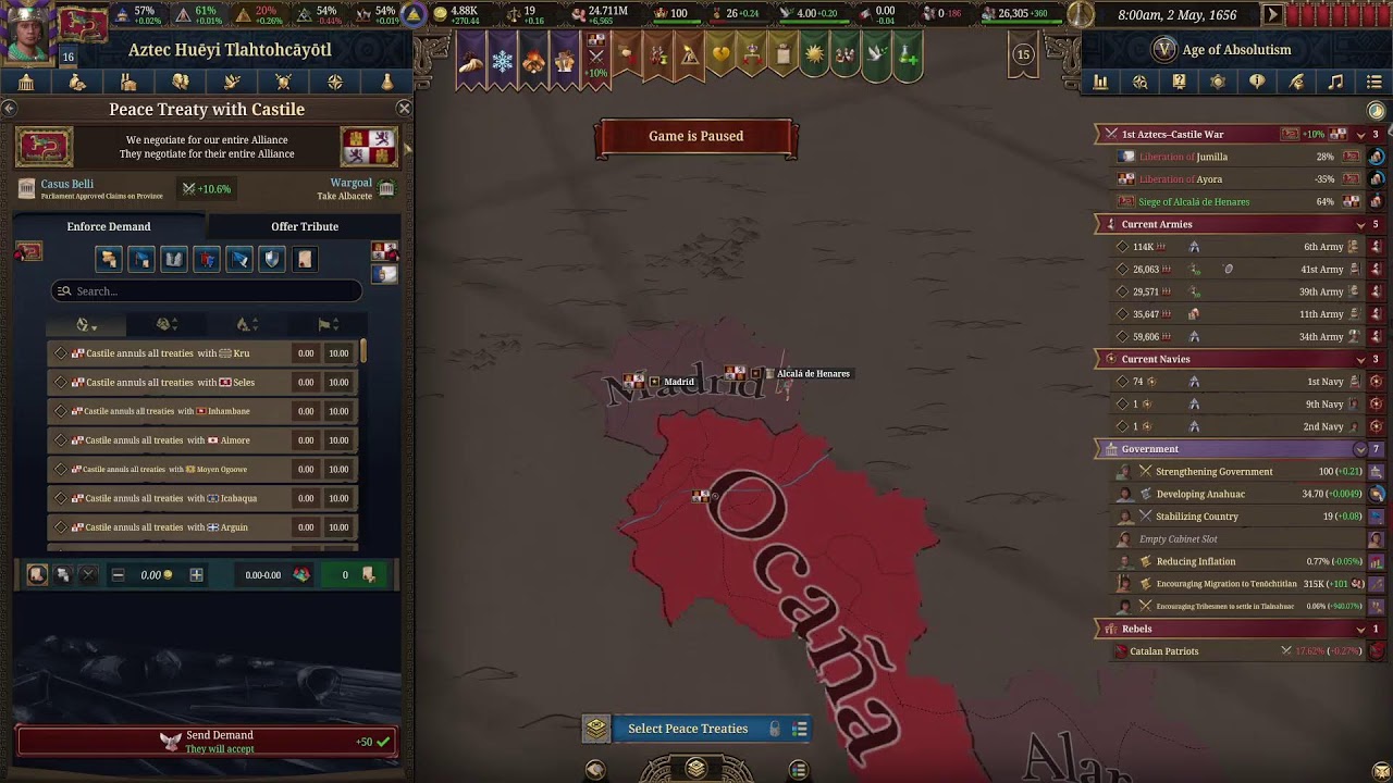 Aztecs - Great Pestilance Forgot to happen?