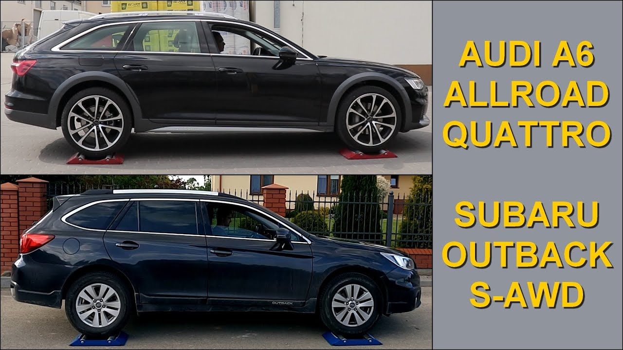 SLIP TEST - Audi A6 Allroad 3.0 TDI Quattro vs Subaru Outback 2.0D S-AWD - @4x4.tests.on.rollers