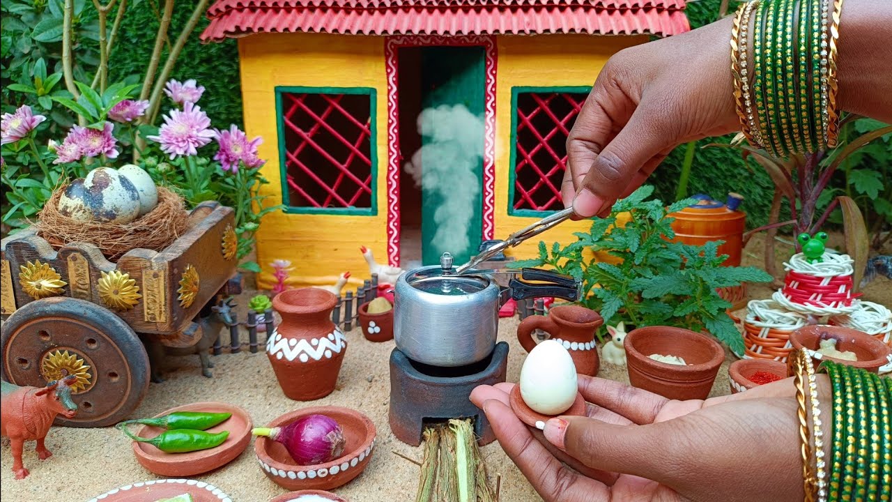 Mini Pressure Cooker Egg Biryani | Easy Egg Biryani | Miniature Cooking | Miniature housewife
