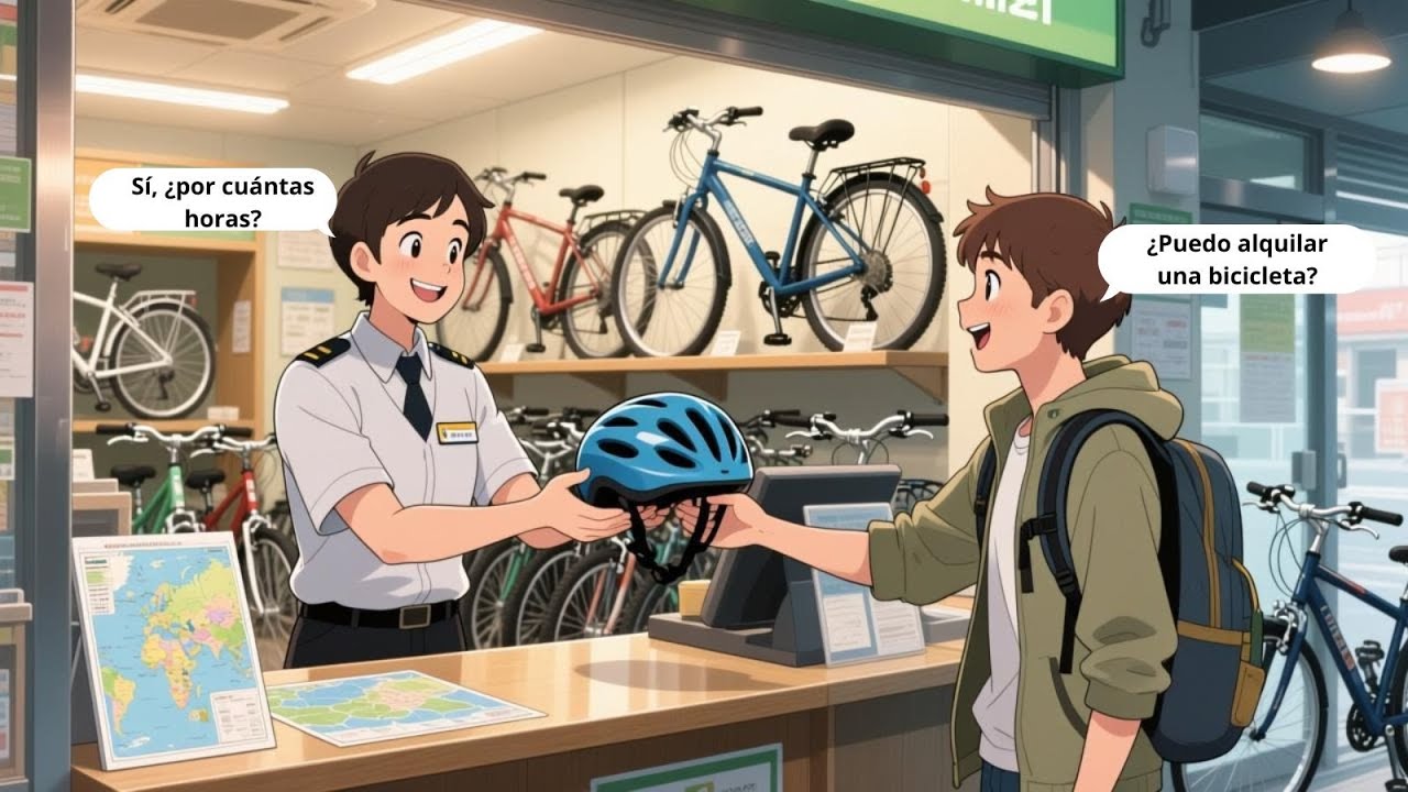 Beginner Spanish Conversation | Renting a Bike (A1-A2)
