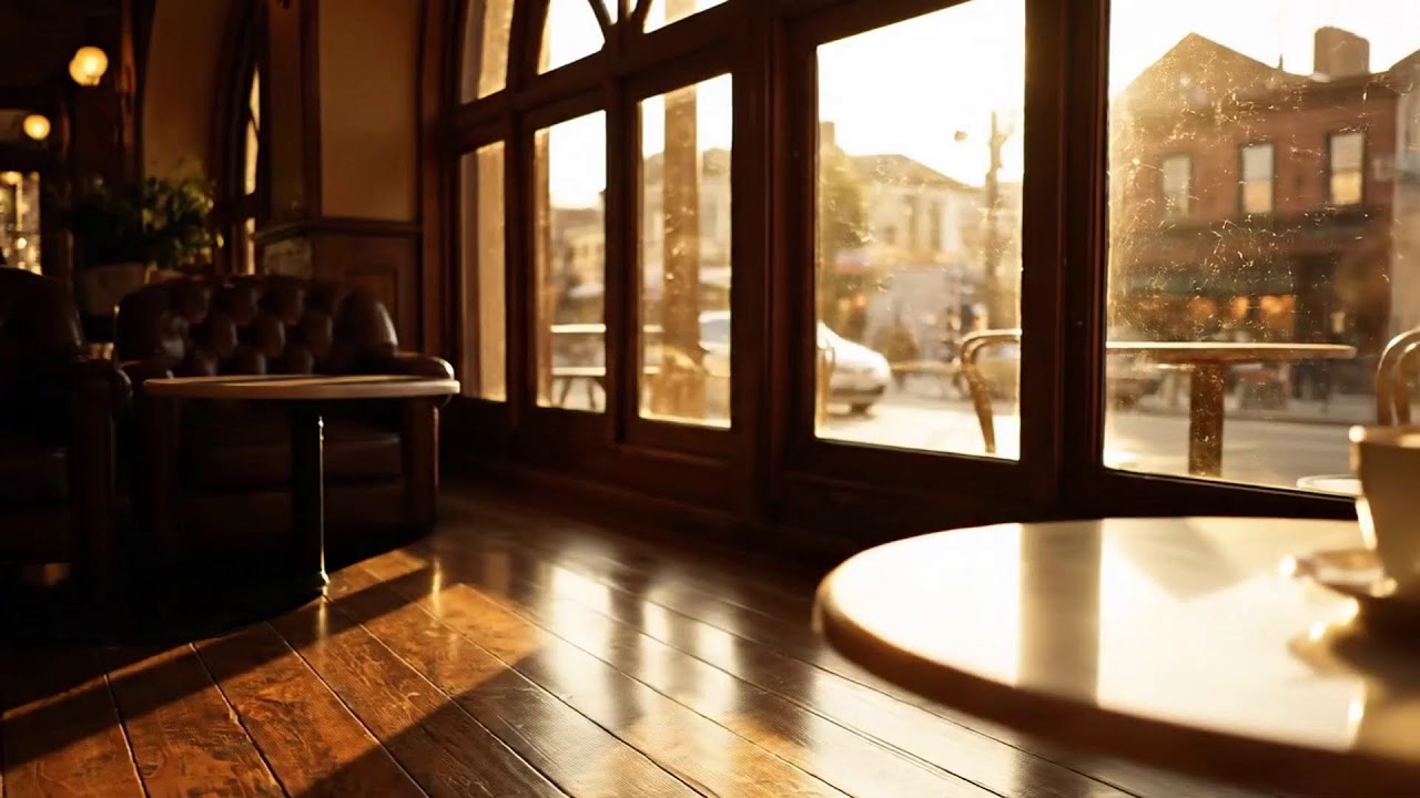 Gentle Winter Jazz Night 🌧 Peaceful Cafe with Rain Sounds for Sleep & Work