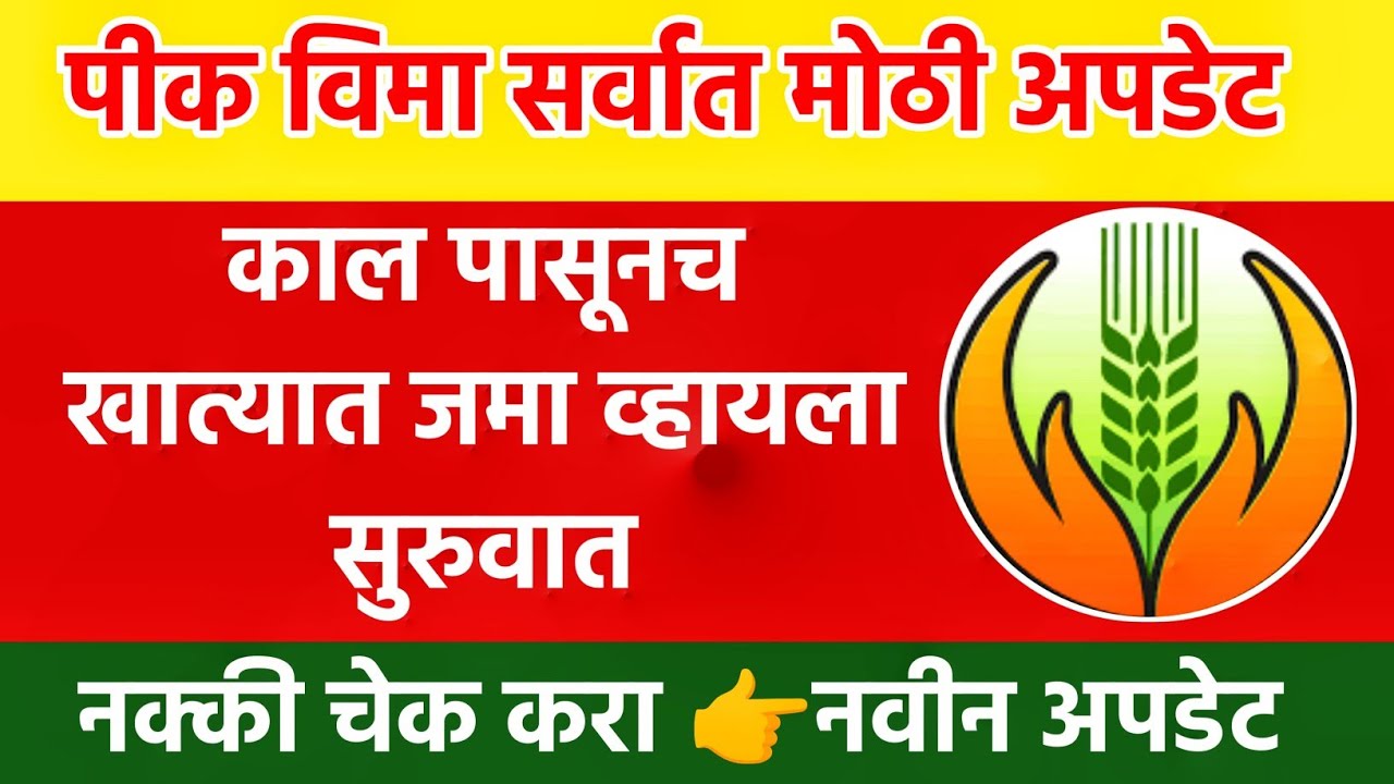 पीक विमा सर्वात मोठी अपडेट! कालपासून खात्यात पैसे जमा सुरू | pik vima 2025 new update maharashtra