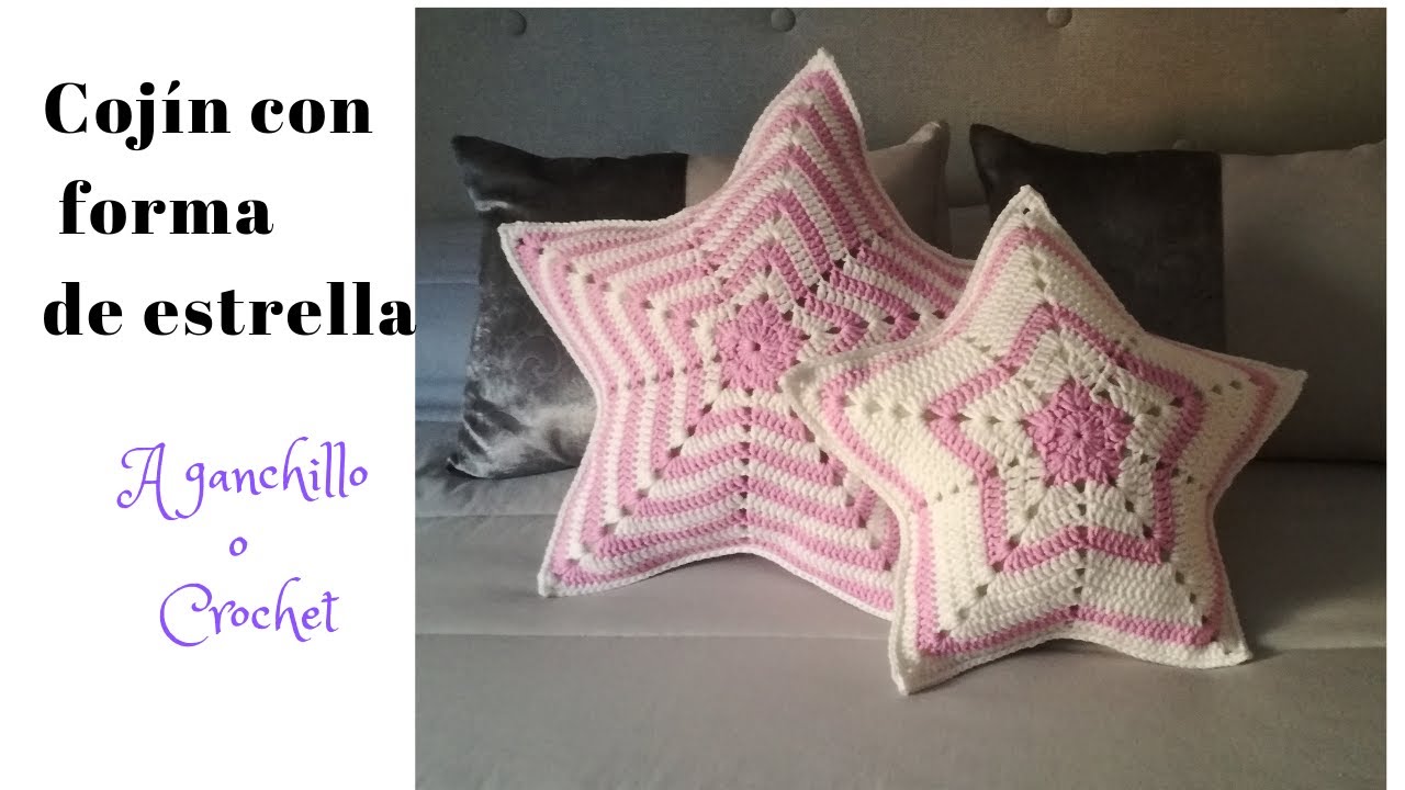 COJÍN CON FORMA DE ESTRELLA A GANCHILLO O CROCHET