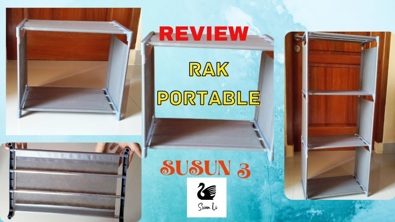 SwanLi UNBOXING REVIEW dan Merakit RAK PORTABLE SUSUN 3 - RAK PORTABLE SERBAGUNA