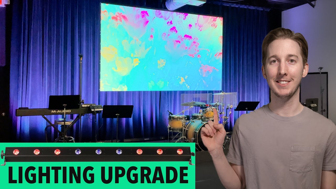 Adding LED Bars to the stage back wall | Church Lighting