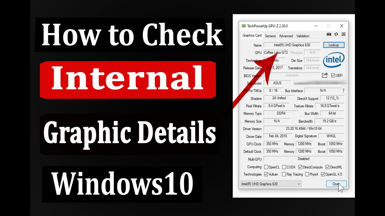 How to check internal graphic Details in  Windows 10 | graphics detail kaise check kare..