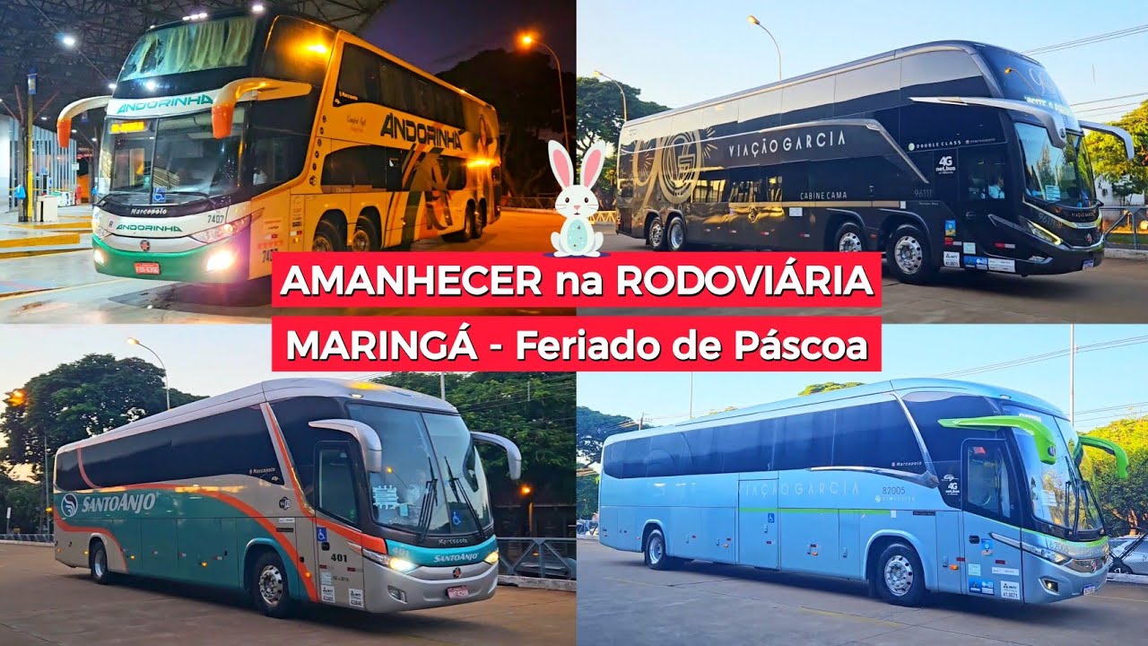 AMANHECER na RODOVI&Aacute;RIA de MARING&Aacute; com MUITOS &Ocirc;NIBUS - Feriado de P&aacute;scoa