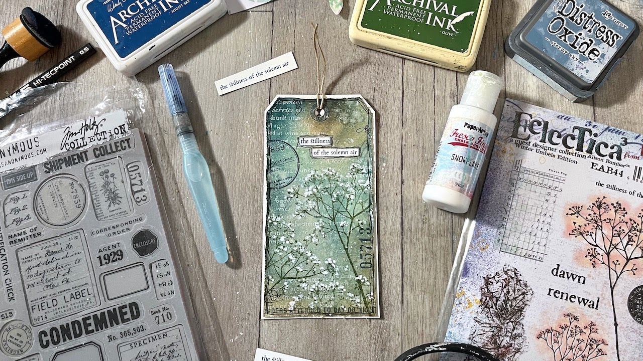 Tag Time - Flowering Umbellifer with my PaperArtsy stamps