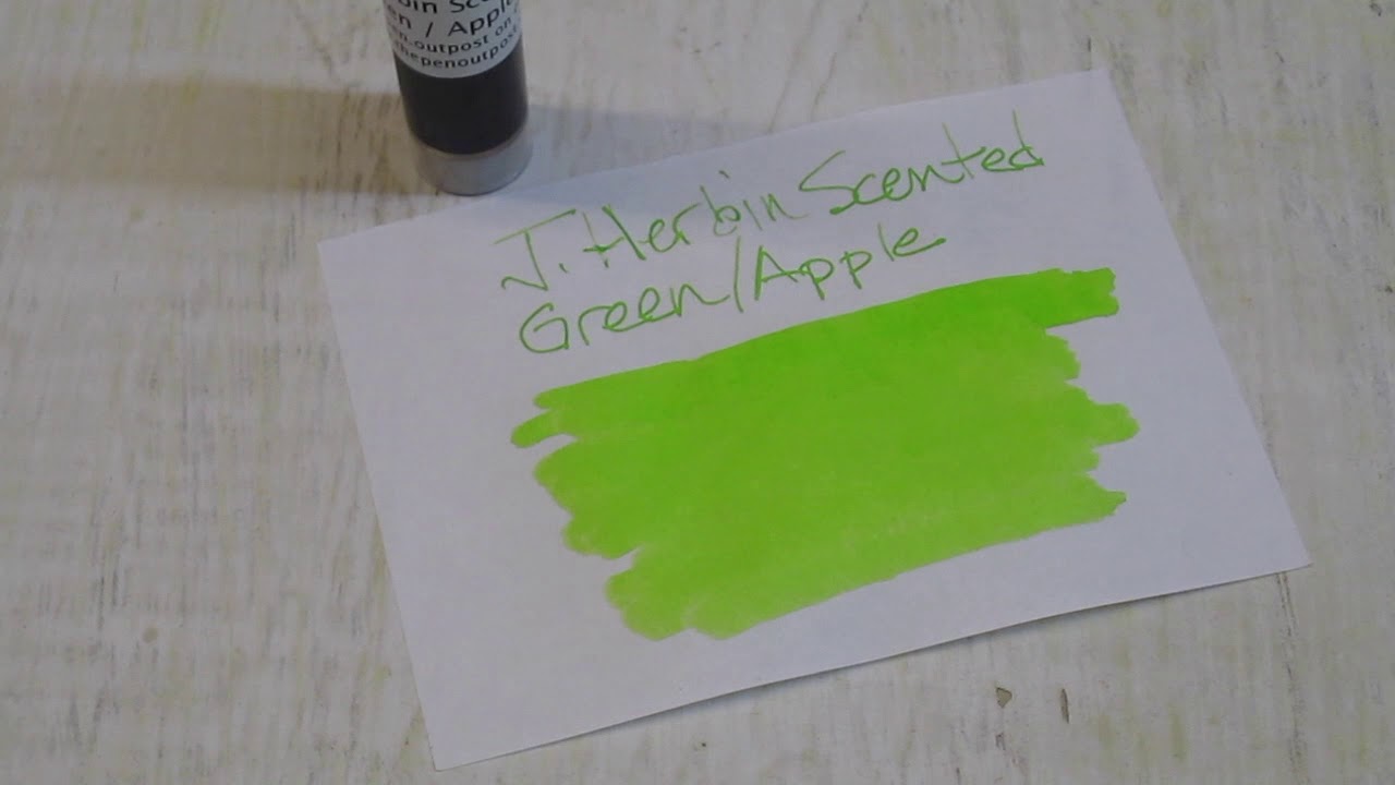 J.Herbin Scented Green writing sample
