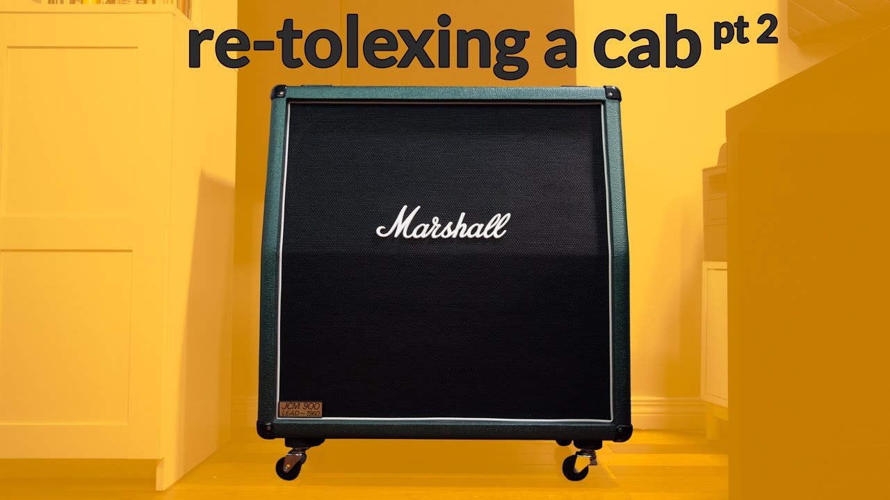 Ultimate Guide for RE-TOLEXING A CAB pt 2 - Prep and Install Tolex on Marshall Cab - Retolex Series