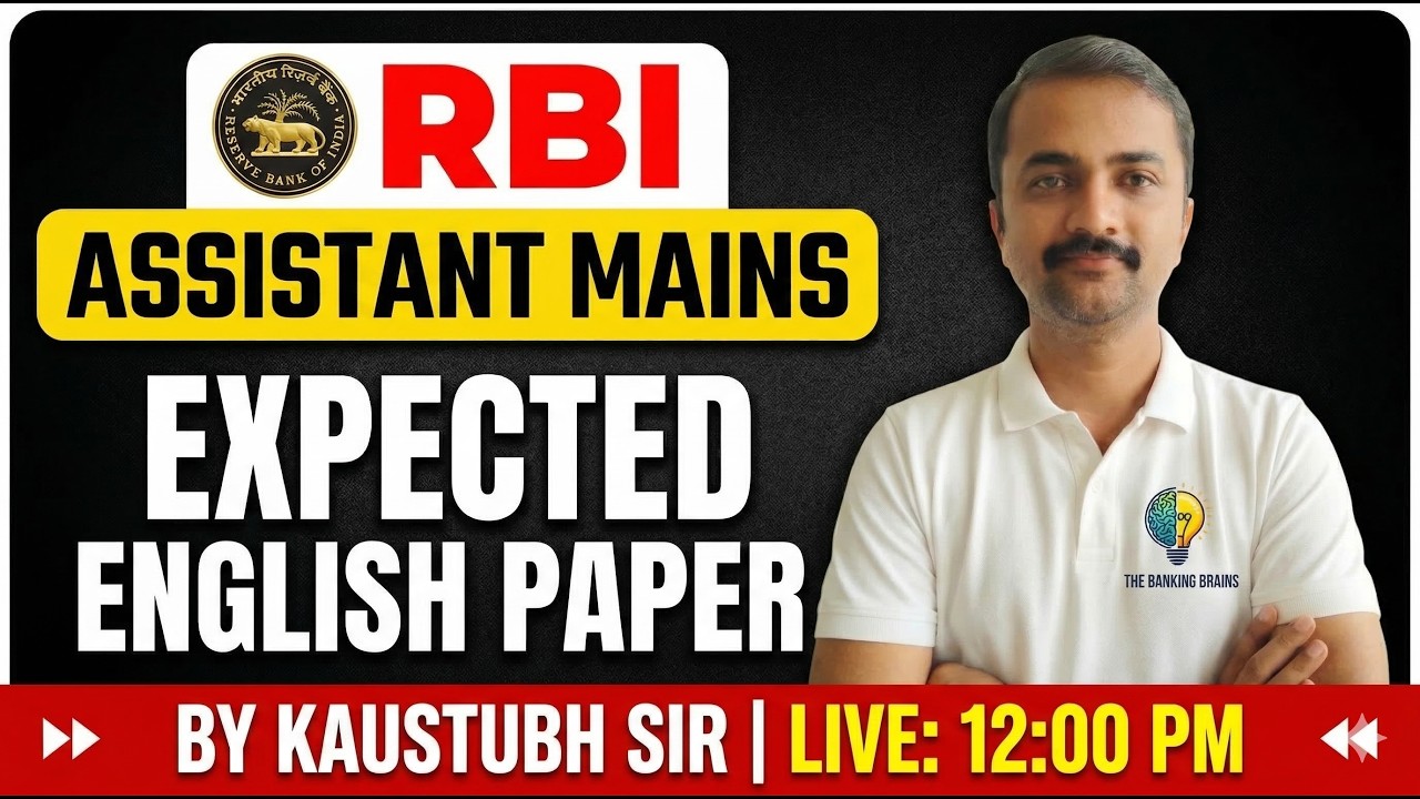 #4 MAINS ENGLISH PAPER for RBI ASSISTANT 2026 by Kaustubh Sir