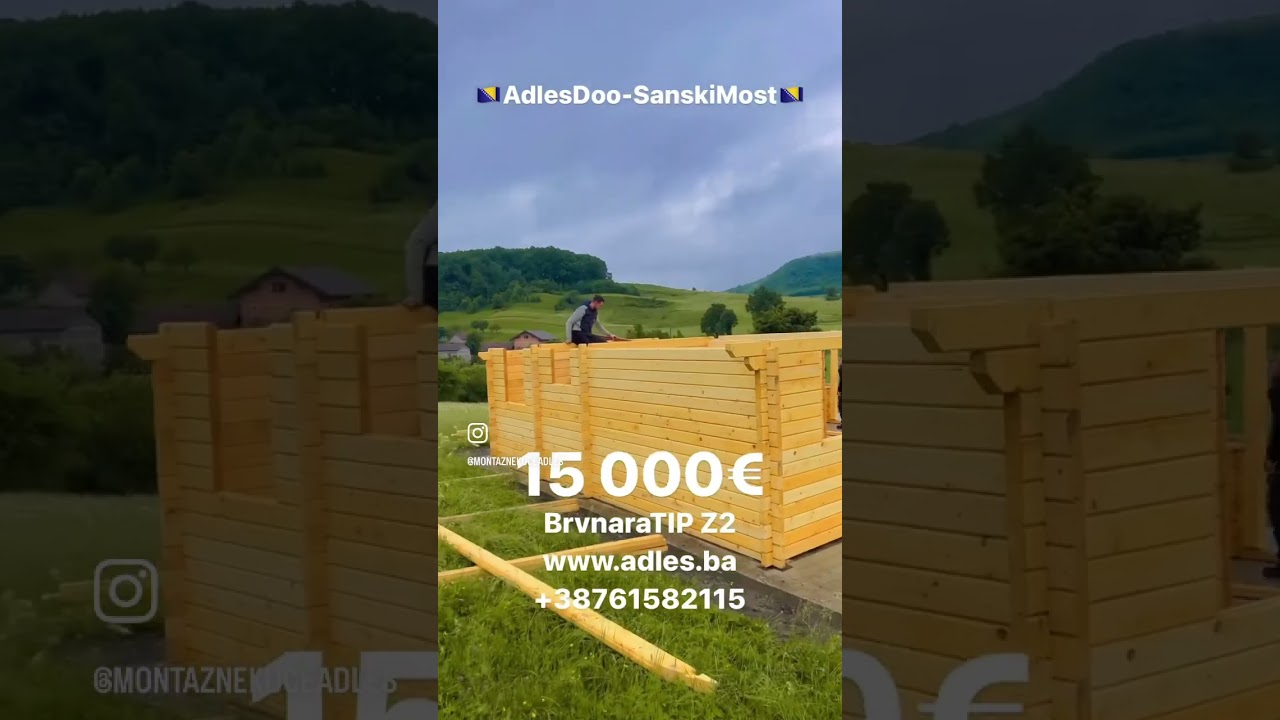 Adles Montazne Kuce - Sanski Most Brvnara TIP Z2 #fyp #foryou #woodworking #logcabins #tinyhouse