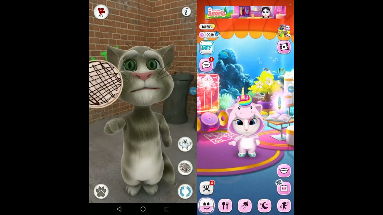Talking Tom old version vs My Talking Angela (1)