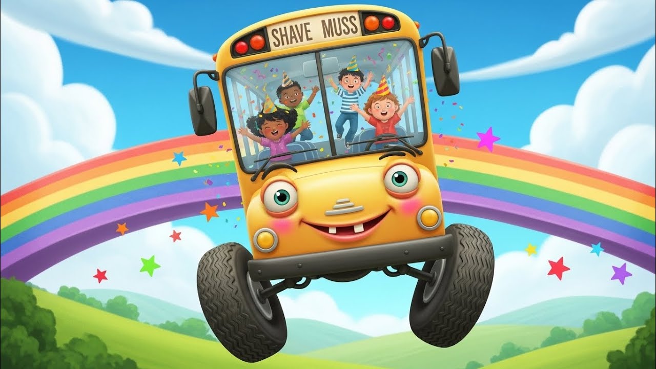 Happy Birthday Bus Adventure 🎂🚌 | Wheels on the Bus Fun Ride 🎶 | 2 Minute Loop | Kids Nursery Rhymes