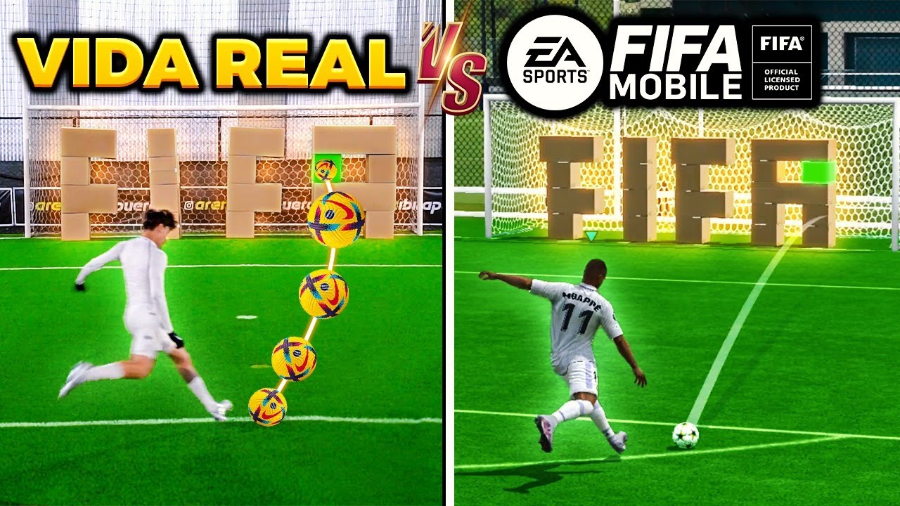 FIFA MOBILE vs VIDA REAL!! (DESAFIOS IDÊNTICOS)