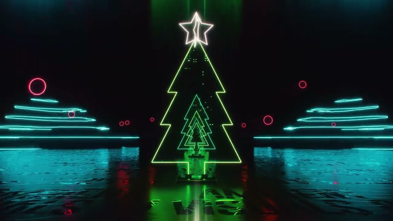 Infinite Neon Christmas Tree Loop (2 Hours Relaxing, Satisfying, VJ Loop, Screensaver, ASMR) 4K