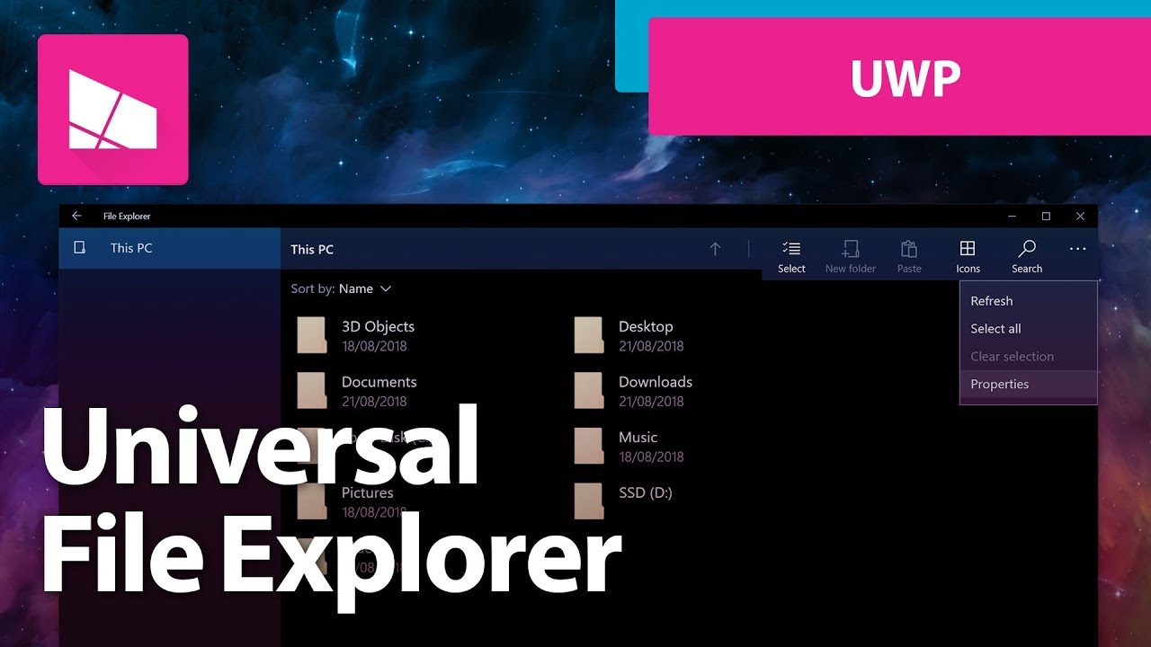 Universal File Explorer improvements in Windows 10 Version 1809