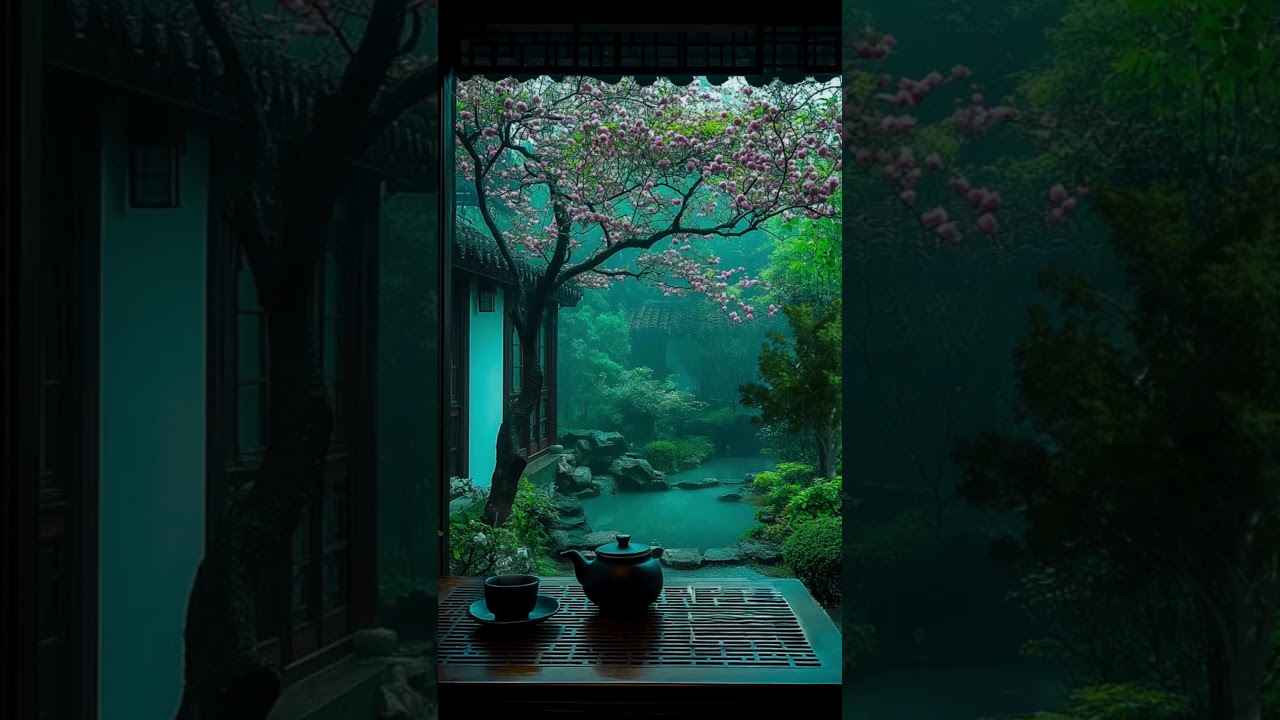 Rainy night relaxing on the Japanese porch | sleep, study, read  #rainsounds #rainsoundsrelaxing