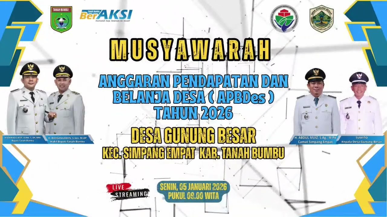 RAPAT MUSYAWARAH ANGGARAN PENDAPATAN DAN BELANJA DESA ( APBEDes ) TAHUN 2026