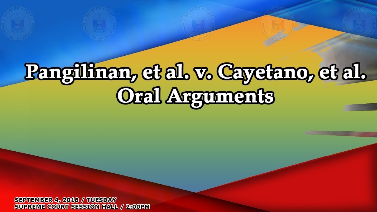 Oral Arguments on GR No. 238875 and GR No. 239483 - September 4, 2018