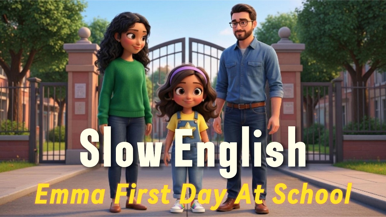 Emma's First Day of School! | Slow English Listening for Beginners (A1 - A2 Level)