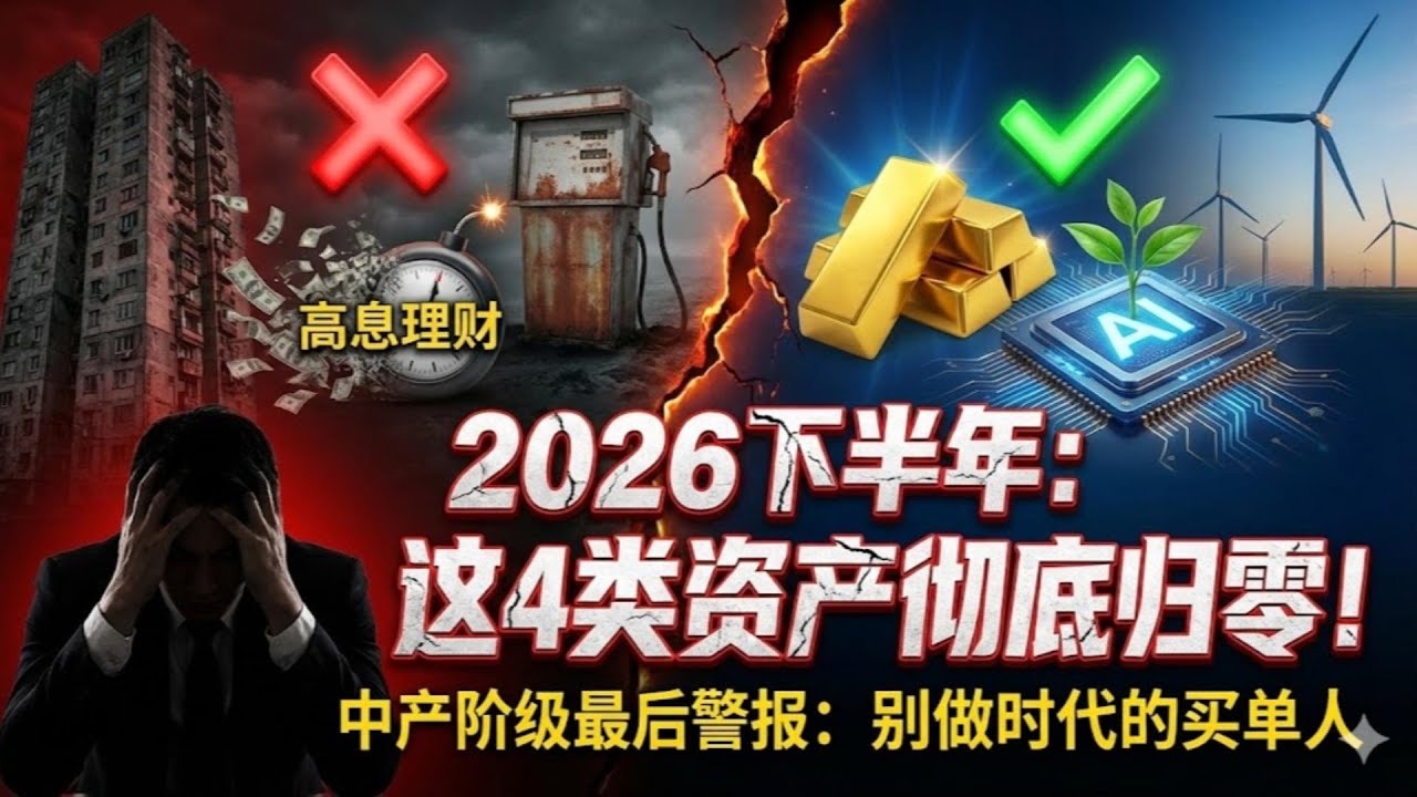 2026年下半年：这 4 类资产正在“悄悄归零”，如果你还在死守，就是在为时代买单！#资产配置 #黄金 #楼市 #房地产 #新产业